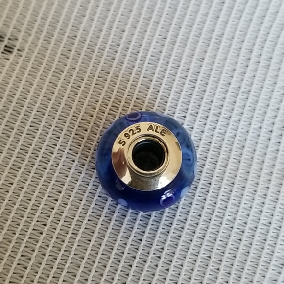Retired Pandora Blue Murano Charm - Picture 2 of 2